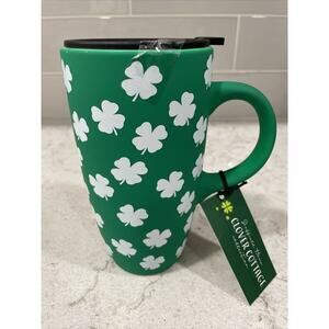 SHAMROCK TRAVEL MUG Sheffield Home Clover Cottage St Patrick's Day Irish Coffee